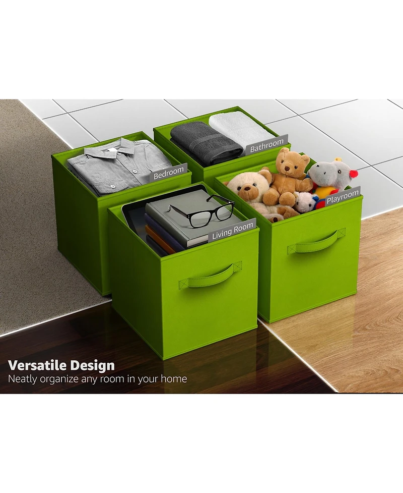 Sorbus 13 Inch 8 Pack Sturdy Collapsible Fabric Storage Cubes with Handle - for Organizing Clothes, Toys, Books, Shelves & more
