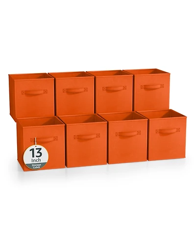 Sorbus 13 Inch 8 Pack Sturdy Collapsible Fabric Storage Cubes with Handle - for Organizing Clothes, Toys, Books, Shelves & more