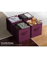 Sorbus 13 Inch 8 Pack Sturdy Collapsible Fabric Storage Cubes with Handle - for Organizing Clothes, Toys, Books, Shelves & more