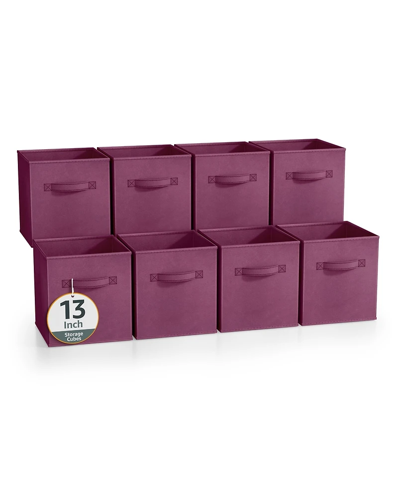 Sorbus 13 Inch 8 Pack Sturdy Collapsible Fabric Storage Cubes with Handle - for Organizing Clothes, Toys, Books, Shelves & more