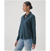 Pact Women's Organic Relaxed Slub Long Sleeve Button Up