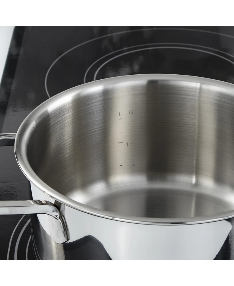 BergHOFF DiNA Helix 5pc Recycled 18/10 Stainless Steel Cookware Set, Glass Lids