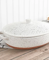 Denmark Tools for Cooks Speckled Stoneware 3.2-Qt. Oval Covered Casserole