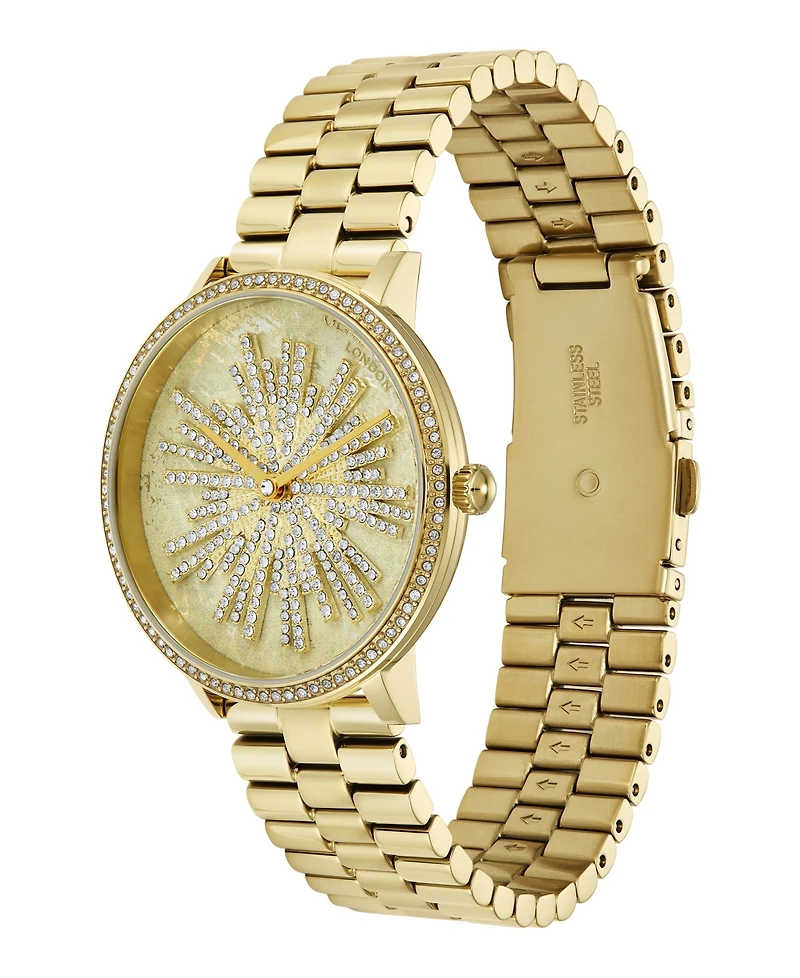 Olivia Burton Women's Ice Burst Gold-Tone Stainless Steel Bracelet Watch 35mm