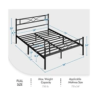 Yaheetech Simple Full Metal Bed Frame with Curved Design Headboard and Footboard