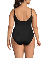 Lands' End Plus Tugless Thin Strap One Piece Swimsuit