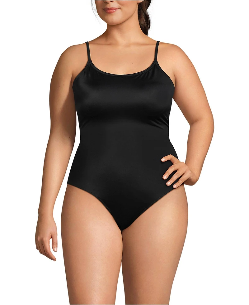 Lands' End Plus Tugless Thin Strap One Piece Swimsuit