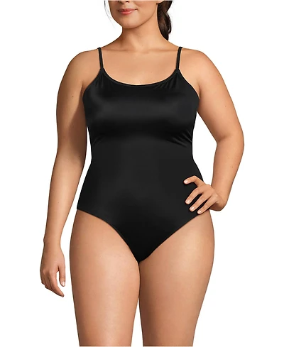 Lands' End Plus Tugless Thin Strap One Piece Swimsuit