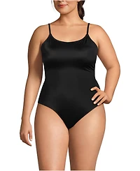Lands' End Plus Tugless Thin Strap One Piece Swimsuit