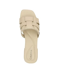 Calvin Klein Women's Tessie Slip-On Square Toe Flat Sandals