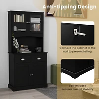 67'' Storage Cabinet Closet Kitchen Pantry Cupboard with Adjustable Shelves