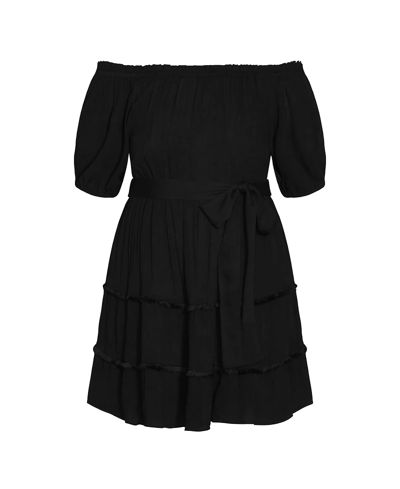 City Chic Women's Fiesta Fringe Dress