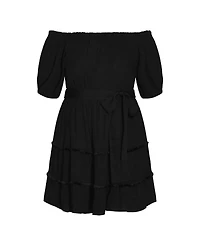 City Chic Women's Fiesta Fringe Dress