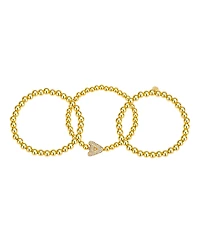 Unwritten Cubic Zirconia Bubble Initial Stretch Bracelet Set
