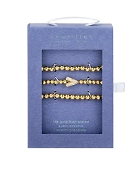 Unwritten Cubic Zirconia Bubble Initial Stretch Bracelet Set