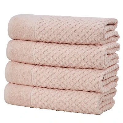 Linery & Co. Quick-Drying Cotton Diamond Waffle Textured -Piece Bath Towel Set