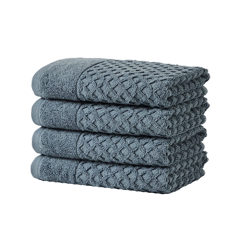 Linery & Co. Quick-Drying Cotton Diamond Waffle Textured -Piece Bath Towel Set