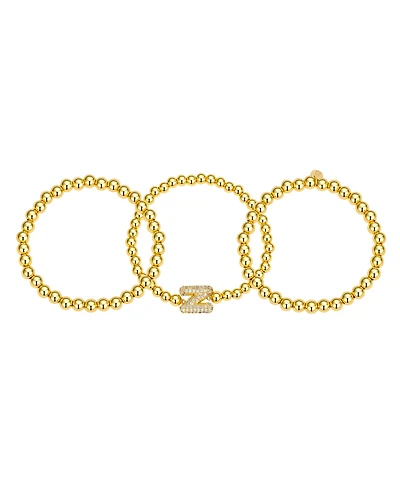 Unwritten Cubic Zirconia Bubble Initial Stretch Bracelet Set