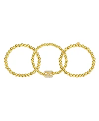 Unwritten Cubic Zirconia Bubble Initial Stretch Bracelet Set