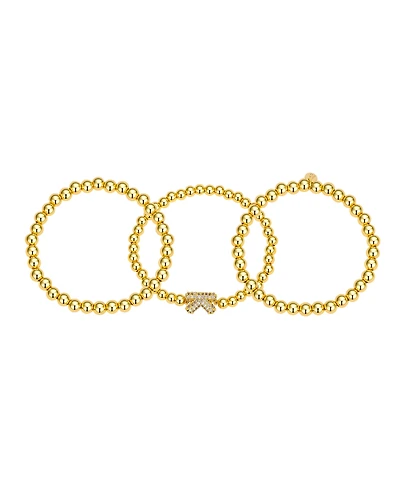Unwritten Cubic Zirconia Bubble Initial Stretch Bracelet Set
