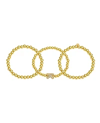 Unwritten Cubic Zirconia Bubble Initial Stretch Bracelet Set