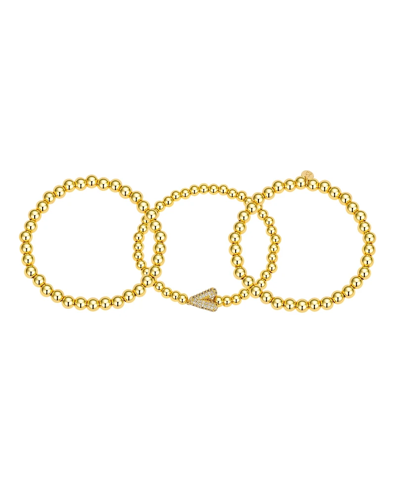 Unwritten Cubic Zirconia Bubble Initial Stretch Bracelet Set