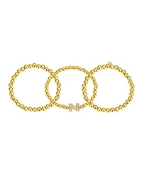 Unwritten Cubic Zirconia Bubble Initial Stretch Bracelet Set