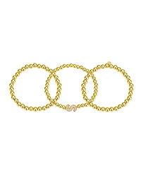 Unwritten Cubic Zirconia Bubble Initial Stretch Bracelet Set