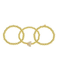Unwritten Cubic Zirconia Bubble Initial Stretch Bracelet Set