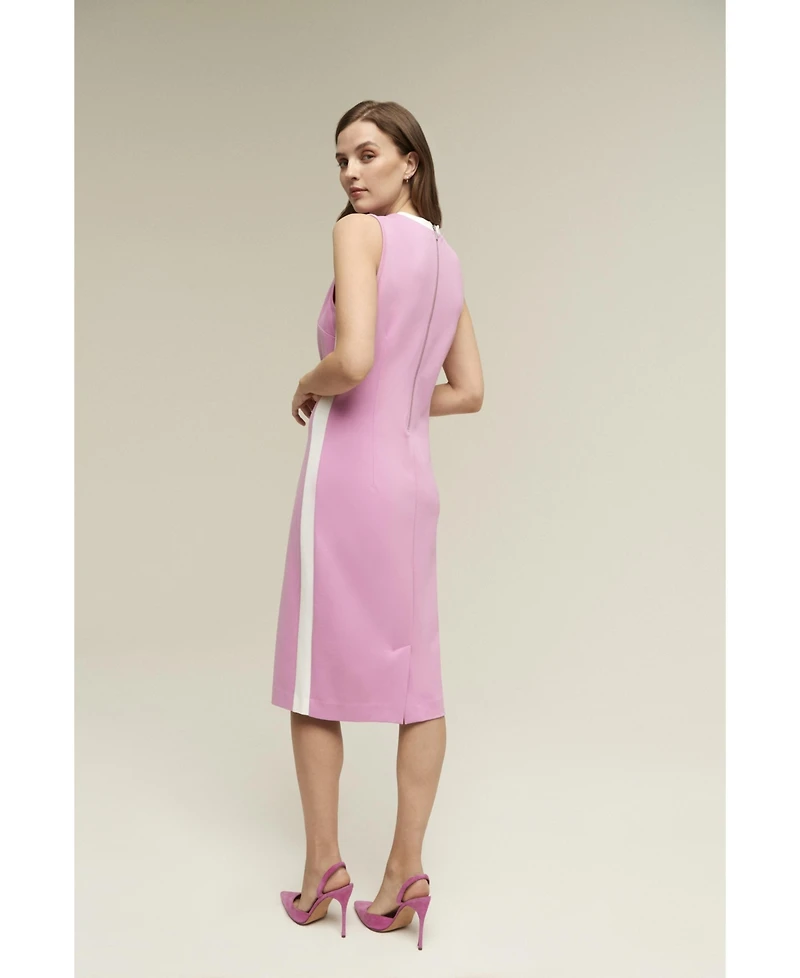Isaac Mizrahi Women's Tipping Pencil Dress Ponte, Red Overflow - XLarge