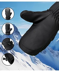 Alpine Swiss Men's Waterproof Snow Gloves Zipper Pockets Winter Sport Mittens