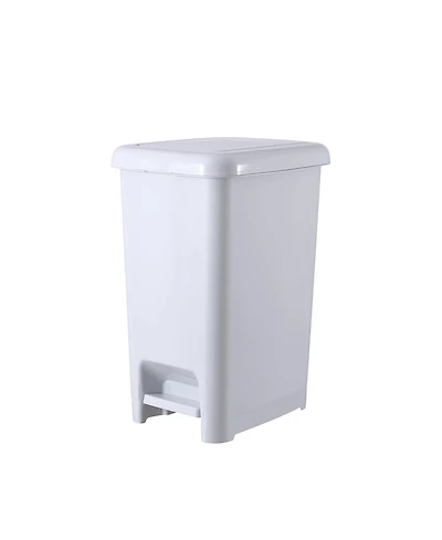 Superio 6.5 Gallon Plastic Slim Trash Can with Lid and Foot Pedal