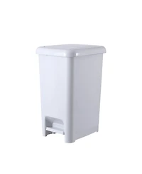Superio 6.5 Gallon Plastic Slim Trash Can with Lid and Foot Pedal