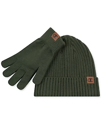 Champion Men's Shift 2-Pc. Ribbed-knit Beanie & Gloves Set