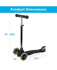Best Choice Products Kids Mini Kick Scooter Toy w/ Light-Up Wheels and Height Adjustable T-Bar