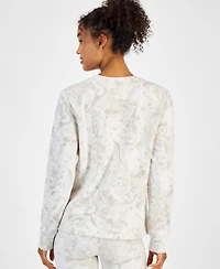 Id Ideology Women's Bubble-Print Fleece Crewneck Pullover Top, Created for Macy's