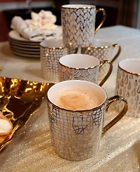 Certified International Mosaic 6-Pc. Gold Plated Mugs