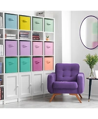 Sorbus 11 Inch 12 Pack Sturdy Collapsible Fabric Storage Cubes with Handle - for Organizing Clothes, Toys, Books, Shelves & more