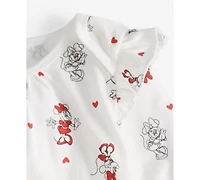 Disney Baby Girls Minnie Mouse Faux-Fur Vest, Printed Bodysuit & Flared Pants, 3 Piece Set