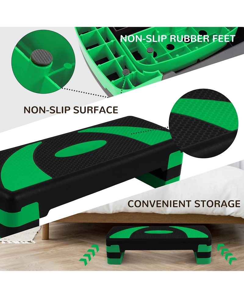 BalanceFrom Fitness Adjustable Workout Aerobic Step Platform Trainer w/Raisers