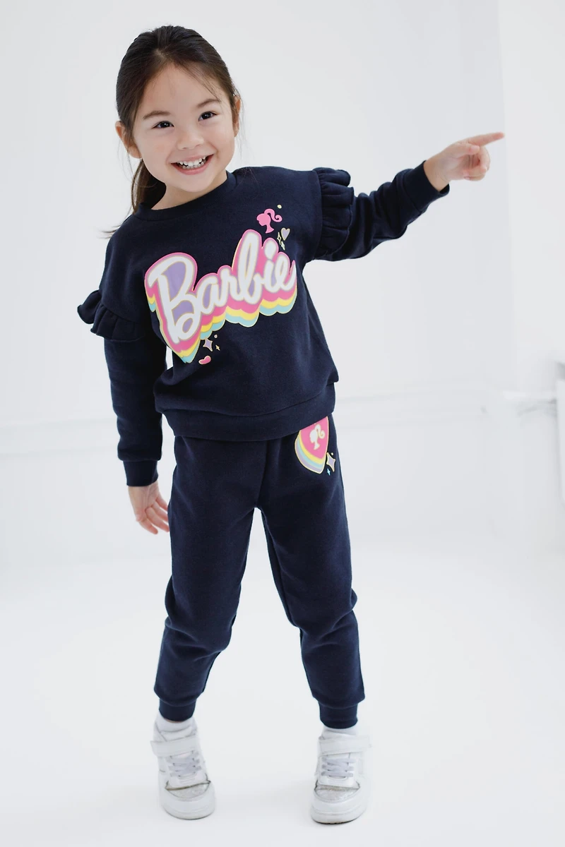 Barbie Girls Fleece Sweatshirt and Jogger Pants Outfit Set