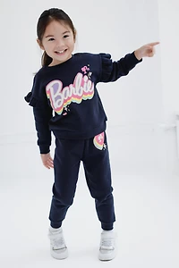 Barbie Girls Fleece Sweatshirt and Jogger Pants Outfit Set