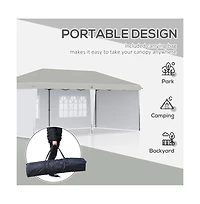Slickblue 10' x 20' Pop-Up Canopy Party Tent with 4 Sidewalls for Complete Coverage