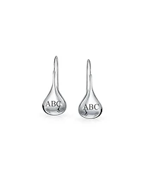 Bling Jewelry Simple Plain Puffed Teardrop Pear Shaped Rain Drop Earrings Fishhook Threader Polish Sterling Silver Inch