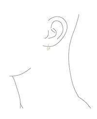 Bling Jewelry Minimalist Tiny Celestial Usa Patriotic Rock Star Threader Earrings 14K Yellow Gold