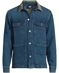 Lands' End Men's Blanket Lined Denim Jacket With Corduroy Collar