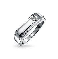 Bling Jewelry Monogram Cubic Zirconia Accent Band Ring .925 Sterling Silver