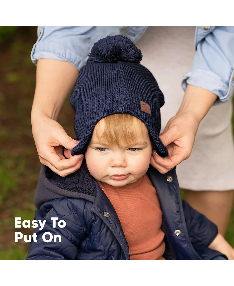 KeaBabies Muff Baby Beanie, Hat for Boys, Girls, Winter Hats Kids, Newborn, Infant, Toddler 0-36 months