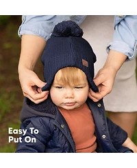 KeaBabies Muff Baby Beanie, Hat for Boys, Girls, Winter Hats Kids, Newborn, Infant, Toddler 0-36 months