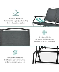 Best Choice Products 2-Person Outdoor Swing Glider, Steel Patio Loveseat, Bench Rocker w/ Armrests